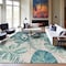 World Rug Gallery Contemporary Tropical Floral Indoor/Outdoor Area Rug 5'3'' x 7' Blue 433BLUE5X7 - alternate 2